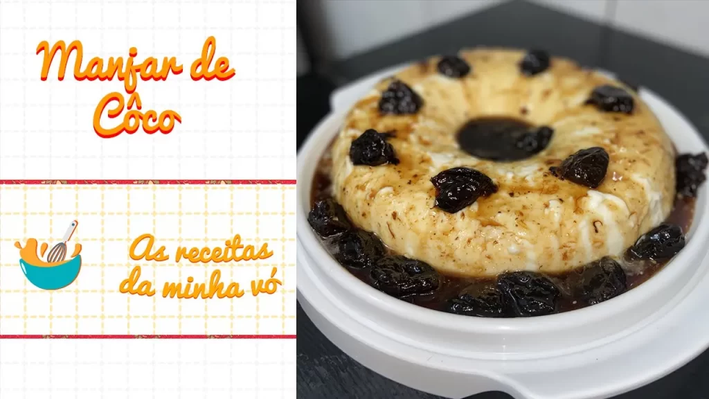 Manjar de Coco com Calda de Ameixas